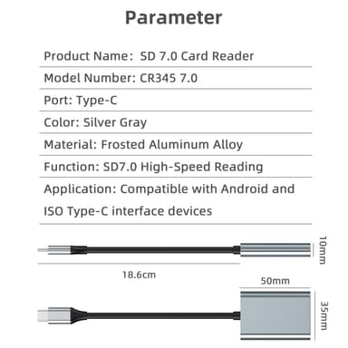 NÖRDIC USB-C 3.2 10 Gbps kortleser SD Express 7.1 UHS-I NVME PCI-e 3.1