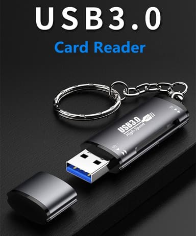 NÖRDIC USB-A 3.0 kortleser 2 spor SD, MicroSD UHS-I