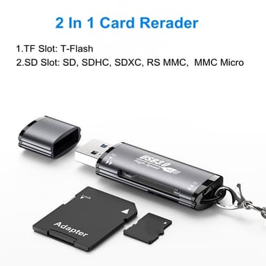 NÖRDIC USB-A 3.0 kortleser 2 spor SD, MicroSD UHS-I