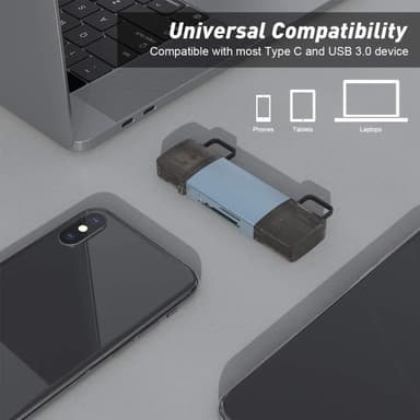 NÖRDIC USB 3.0 kortleser 2 spor SD, MicroSD UHS-I