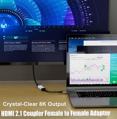 NÖRDIC HDMI 2.1 8K Hunn til kvinnelig kabelforlenger HDMI kjønnsveksler