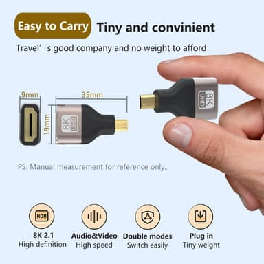 NÖRDIC HDMI 8K Adapter HDMI hunn til Micro HDMI hann