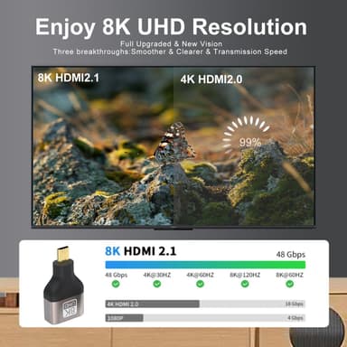 NÖRDIC HDMI 8K Adapter HDMI hunn til Micro HDMI hann