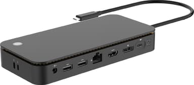 NÖRDIC 1 til 12 USB-C dokkingstasjon for to skjermer 1xHDMI 1xDP 2xUSB-C 4xUSB-A 1xPD100W 1xRJ45 1xSD 1xMicroSD-spor for Kensington-lås Thunderbolt 4