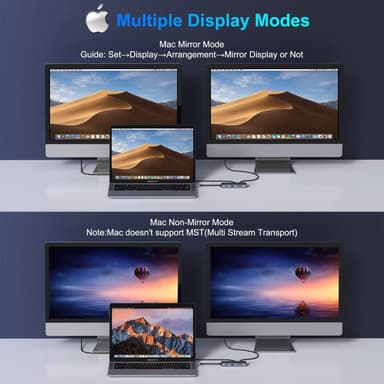 NÖRDIC 1 til 12 USB-C dokkingstasjon for to skjermer 1xHDMI 1xDP 2xUSB-C 4xUSB-A 1xPD100W 1xRJ45 1xSD 1xMicroSD-spor for Kensington-lås Thunderbolt 4