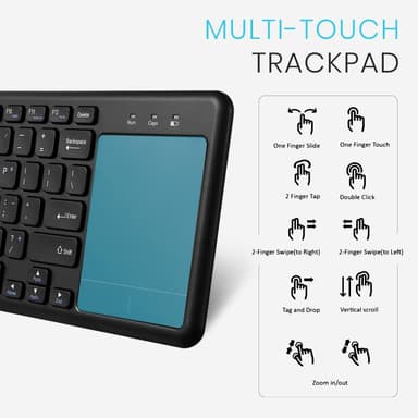NÖRDIC Wireless 2.4G-tastatur med berøringsplate 78 taster flerparing IOS Android Windows amerikansk layout