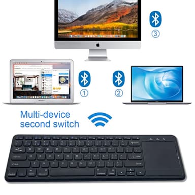 NÖRDIC Wireless 2.4G-tastatur med berøringsplate 78 taster flerparing IOS Android Windows amerikansk layout