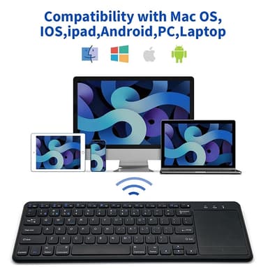 NÖRDIC Wireless 2.4G-tastatur med berøringsplate 78 taster flerparing IOS Android Windows amerikansk layout