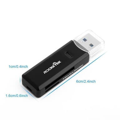 NÖRDIC USB 3.0 kortleser 2 spor SD, MicroSD UHS-I