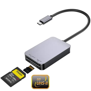 NÖRDIC USB-C 3.1 Kortleser 2 Spor SD 4.0 og MicroSD UHS-II