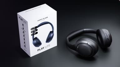 Happy Plugs Play Lite helt trådløse around-ear hodetelefoner (sort)