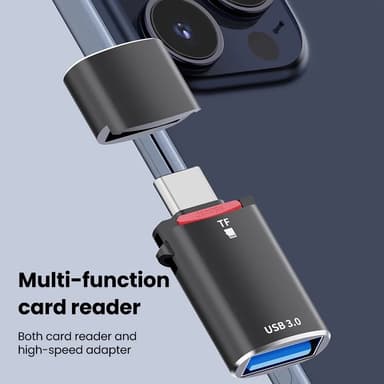 NÖRDIC USB-C 3.0-kortleser og OTG-adapter MicroSD, 1xUSB-A UHS-I