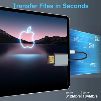 NÖRDIC USB-C 3.1 Kortleser 2 Spor SD 4.0 og MicroSD UHS-II