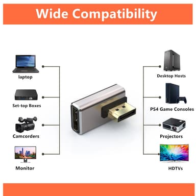 NÖRDIC Displayport-adapter hann til hunn 8K60Hz 4K144/120/60Hz