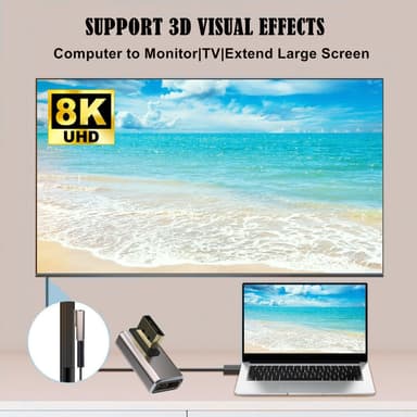 NÖRDIC Displayport-adapter hann til hunn 8K60Hz 4K144/120/60Hz