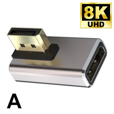 NÖRDIC Displayport-adapter hann til hunn 8K60Hz 4K144/120/60Hz