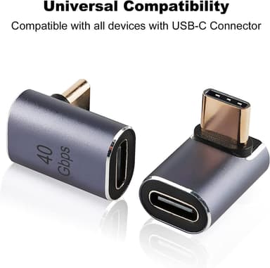 NÖRDIC USB4 vinklet adapter hann til hunn 40G 8K60Hz PD240W