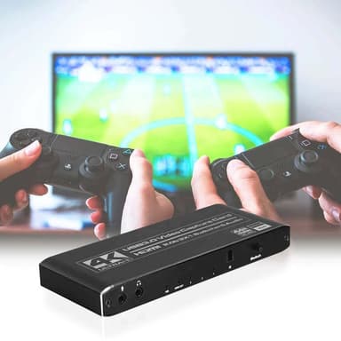 NÖRDIC HDMI Switch 3 til 1 med videoopptakskort HDMI2.0 4K60Hz USB3.1 Mikrofon og lydutgang HDMI Signalløkkeutgang HDR HDCP2.2 EDID RGB8: 8:8