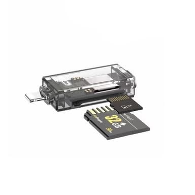 NÖRDIC Lightning-kortleser 2 spor SD, MicroSD UHS-I