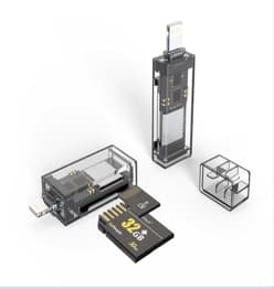 NÖRDIC Lightning-kortleser 2 spor SD, MicroSD UHS-I