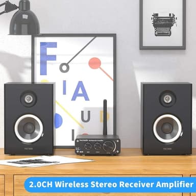 Fosi Audio BT10A Bluetooth 5.0 Stereo Audio Amplifier Receiver 2 Channel Class D Mini Hi-Fi integrert forsterker for passive hjemmehøyttalere 50W x 2 TPA3116