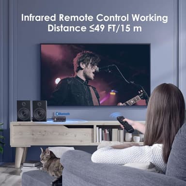 Fosi Audio BL20A 200W Bluetooth 5.0 Home Audio Stereoforsterker Hi-Fi Mini Class D integrert forsterker med U-Disk/3,5MM AUX/RCA-inngang og fjernkontroll