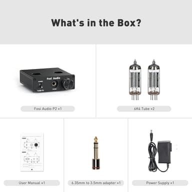 Fosi Audio P2 Hodetelefonforsterker Vakuumrør Hodetelefonforsterker Mini Hi-Fi Stereo Audio