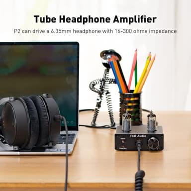 Fosi Audio P2 Hodetelefonforsterker Vakuumrør Hodetelefonforsterker Mini Hi-Fi Stereo Audio