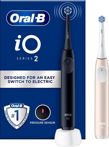 Oral-B iO2 Duo elektrisk tannbørste 612470 (Night Black + Calm Pink)