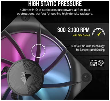 Corsair iCUE LINK RX120 RGB 120mm PWM fan starter kit (3-pack)