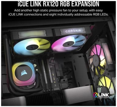 Corsair iCUE LINK RX120 RGB 120mm PWM utvidelsesvifte