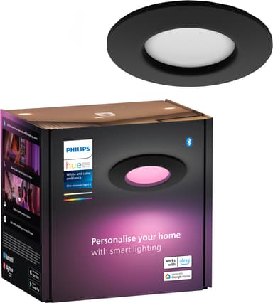 Philips Hue WCA Slim lite, innfelt LED lys (sort)