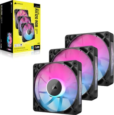 Corsair iCUE LINK RX120 RGB 120mm PWM fan starter kit (3-pack)