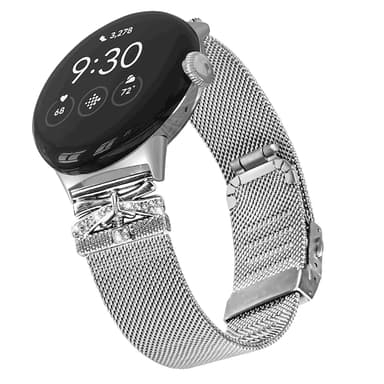 Klokkerem i rustfritt stål for Google Pixel Watch1/2 Sølv