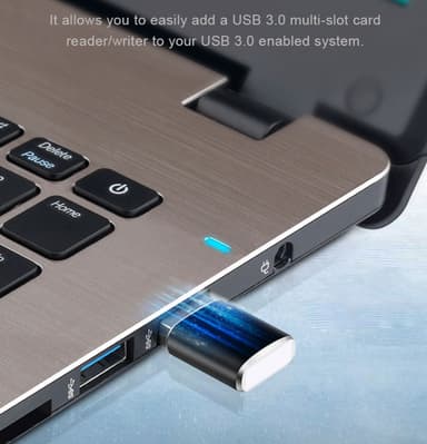 USB 3.0 (hann) til USB-C (hun) adapter Sort