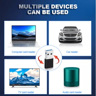 USB 3.0 (hann) til USB-C (hun) adapter Sort