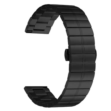 Klokkerem i rustfritt stål for Huawei GT2/3/Huami/Samsung 22mm Sort