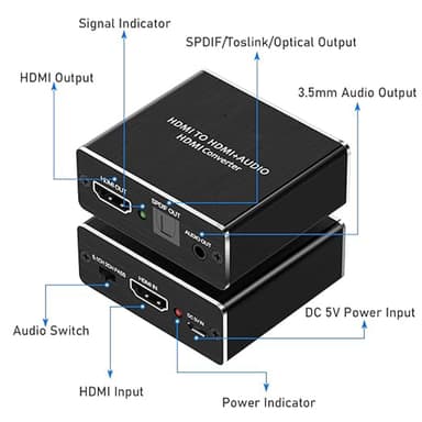 Lydsplitter HDMI 3D 4K