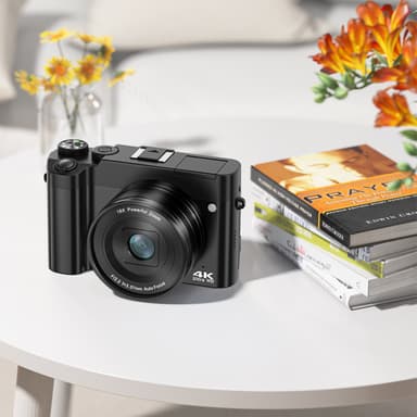4K digitalkamera med dobbel linse og 32 GB minnekort (DC218)