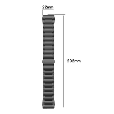 Klokkerem i rustfritt stål for Xiaomi Haylou RT2 LS10, 22mm Sort