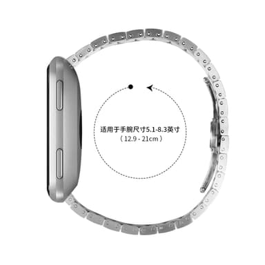 Klokkerem i rustfritt stål for Huawei GT2/3/Huami/Samsung 22mm Sølv