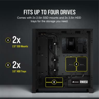 Corsair 4000D AIRFLOW PC-kabinett (sort)