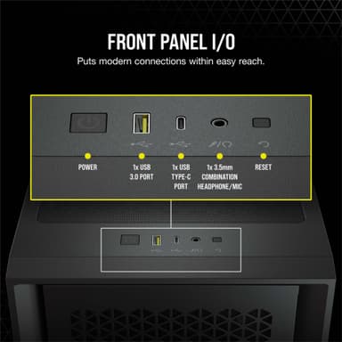 Corsair 4000D AIRFLOW PC-kabinett (sort)