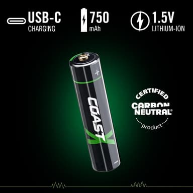 Coast ZXAAA Zithion-X USB-C oppladbare litiumbatterier (4-pk)