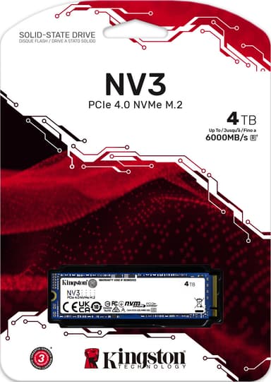 Kingston NV3 M.2 NVMe Gen 4 intern SSD (4TB)