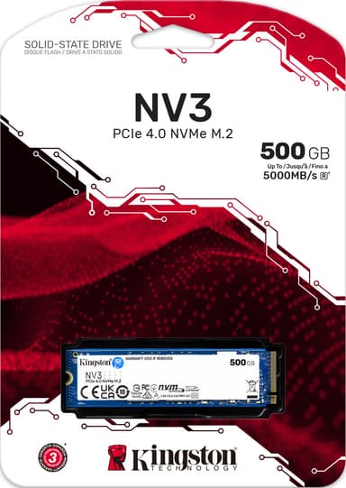 Kingston NV3 M.2 NVMe Gen 4 intern SSD (500GB)