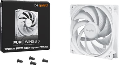 be quiet! PURE WINGS 3 120mm høyhastighets PWM-vifte (hvit)