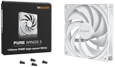 be quiet! PURE WINGS 3 140mm høyhastighets PWM-vifte (hvit)