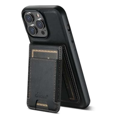 Kunstlærskall med MagSafe-kortholder for iPhone 14 Plus - Svart
