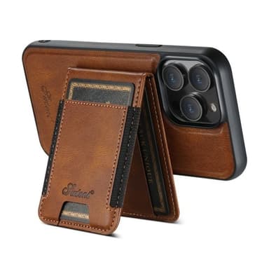Kunstlærskall med MagSafe-kortholder for iPhone 14 Pro - Brun